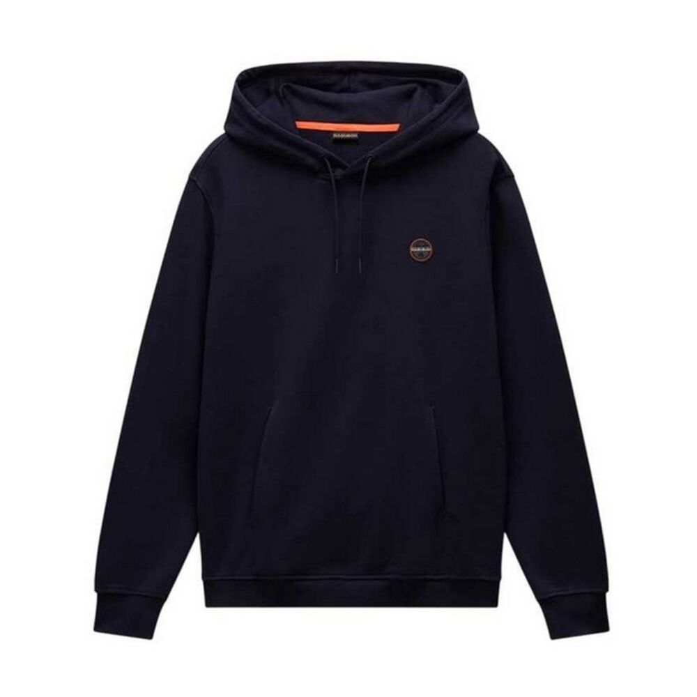 Napapijri Mens Cotton Long-Sleeved Pullover Hoodie / Black Beauty